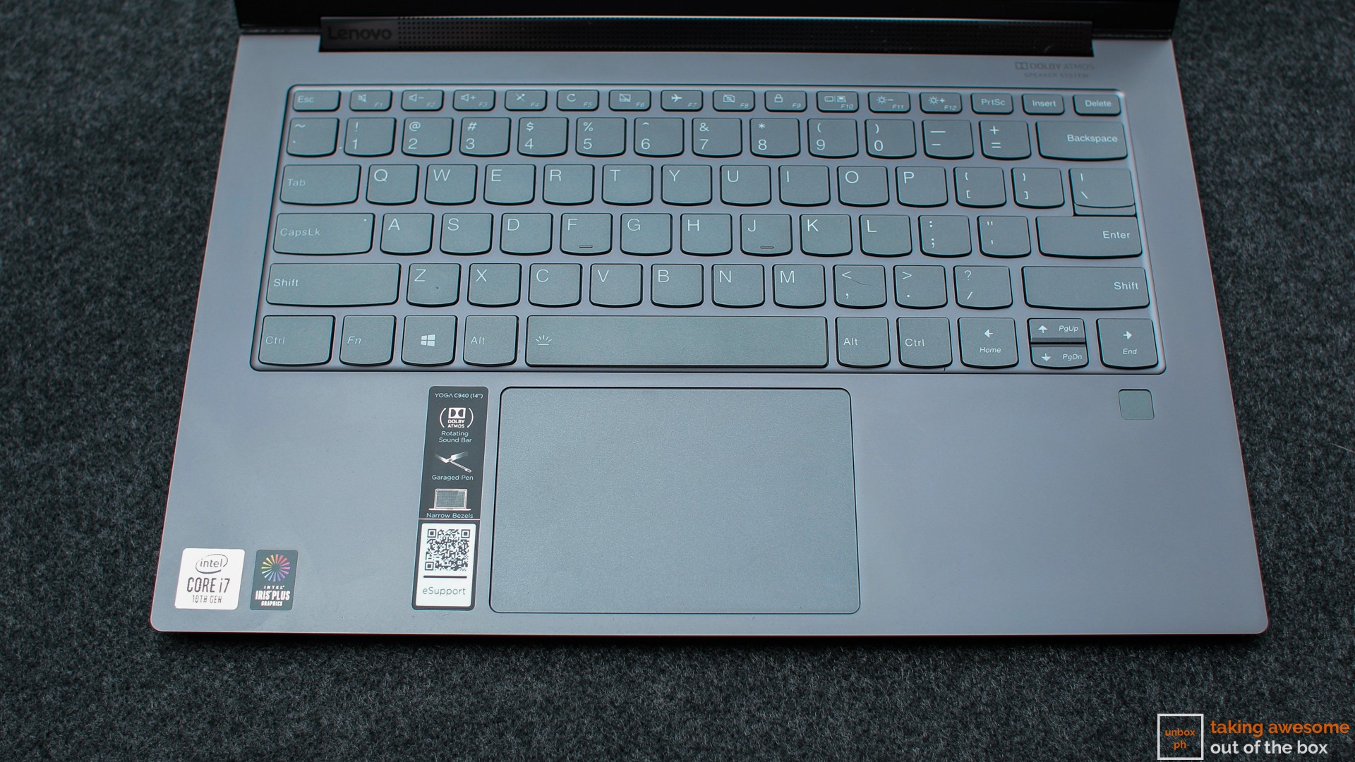 keyboard of the Lenovo Yoga C940