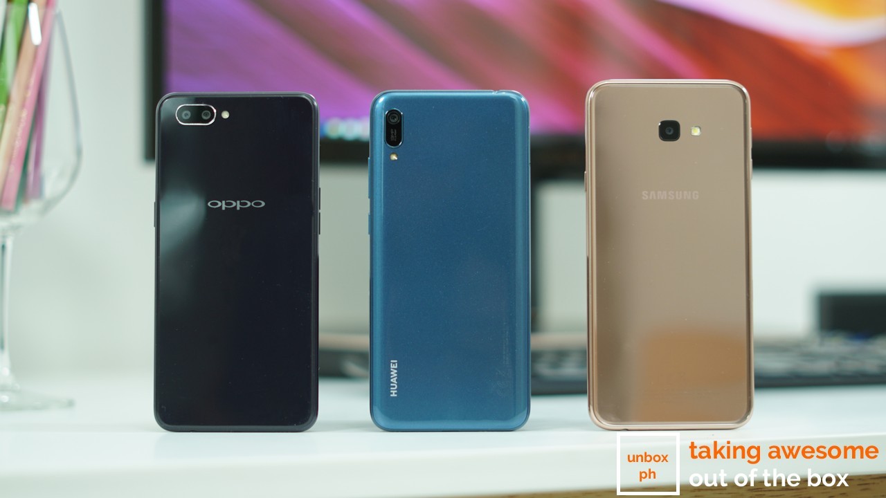 ondernemen Vriendin Taille Samsung Galaxy J4+ VS OPPO A3s VS Huawei Y6 Pro 2019: Budget Triple Comparo  - UNBOX PH