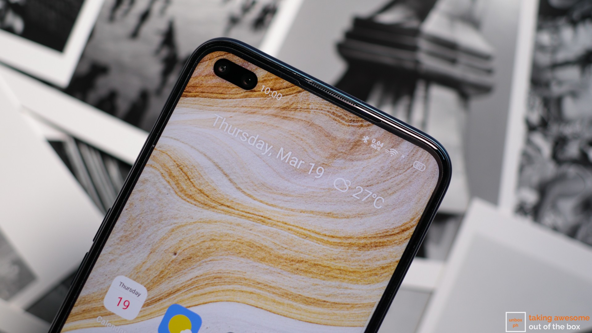 close up photo of the Realme X50 5G screen