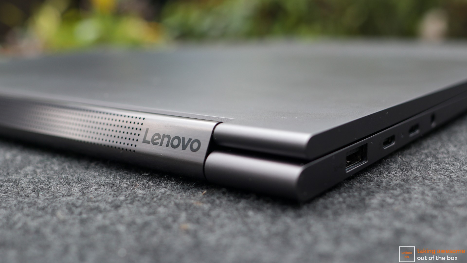 close up photo of the Lenovo Yoga C940's cover