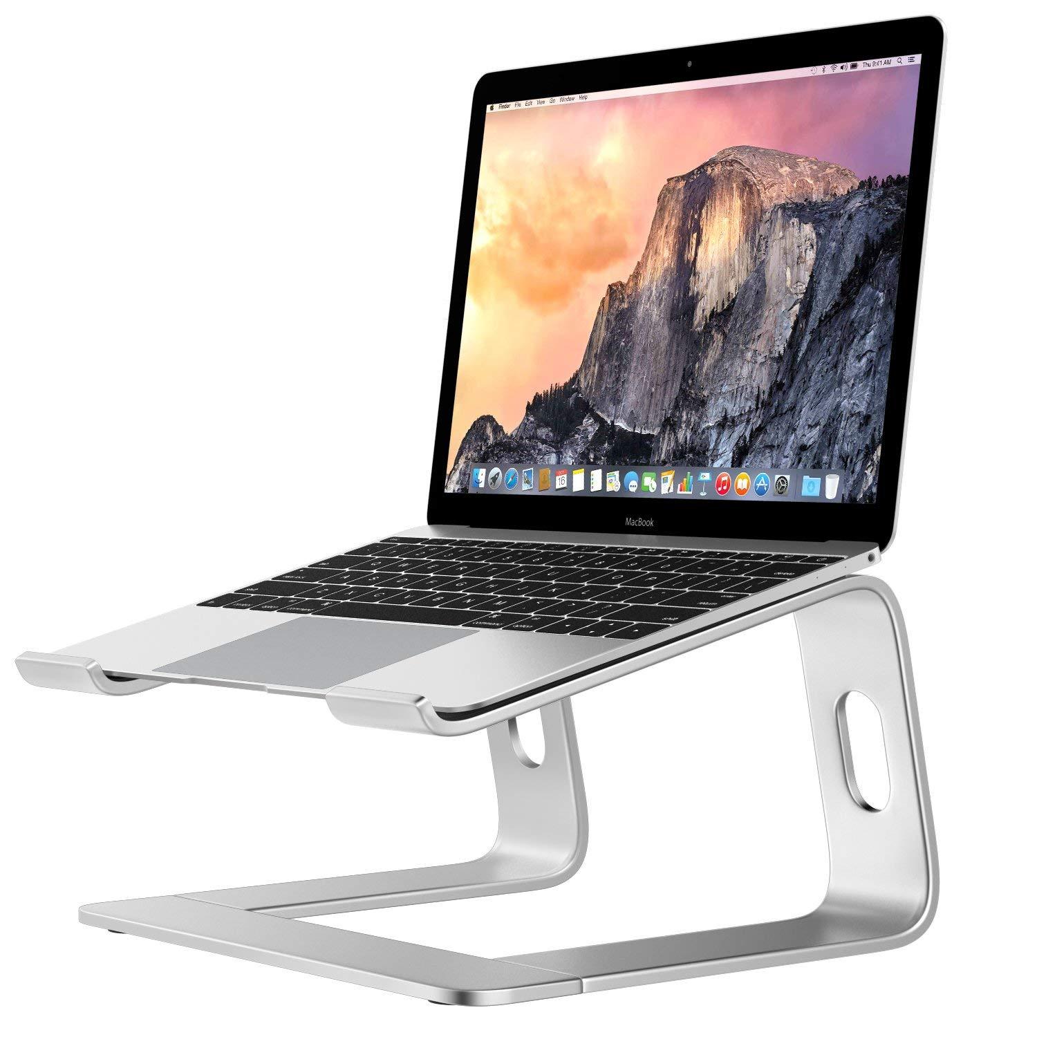 laptop stand with a laptop on it