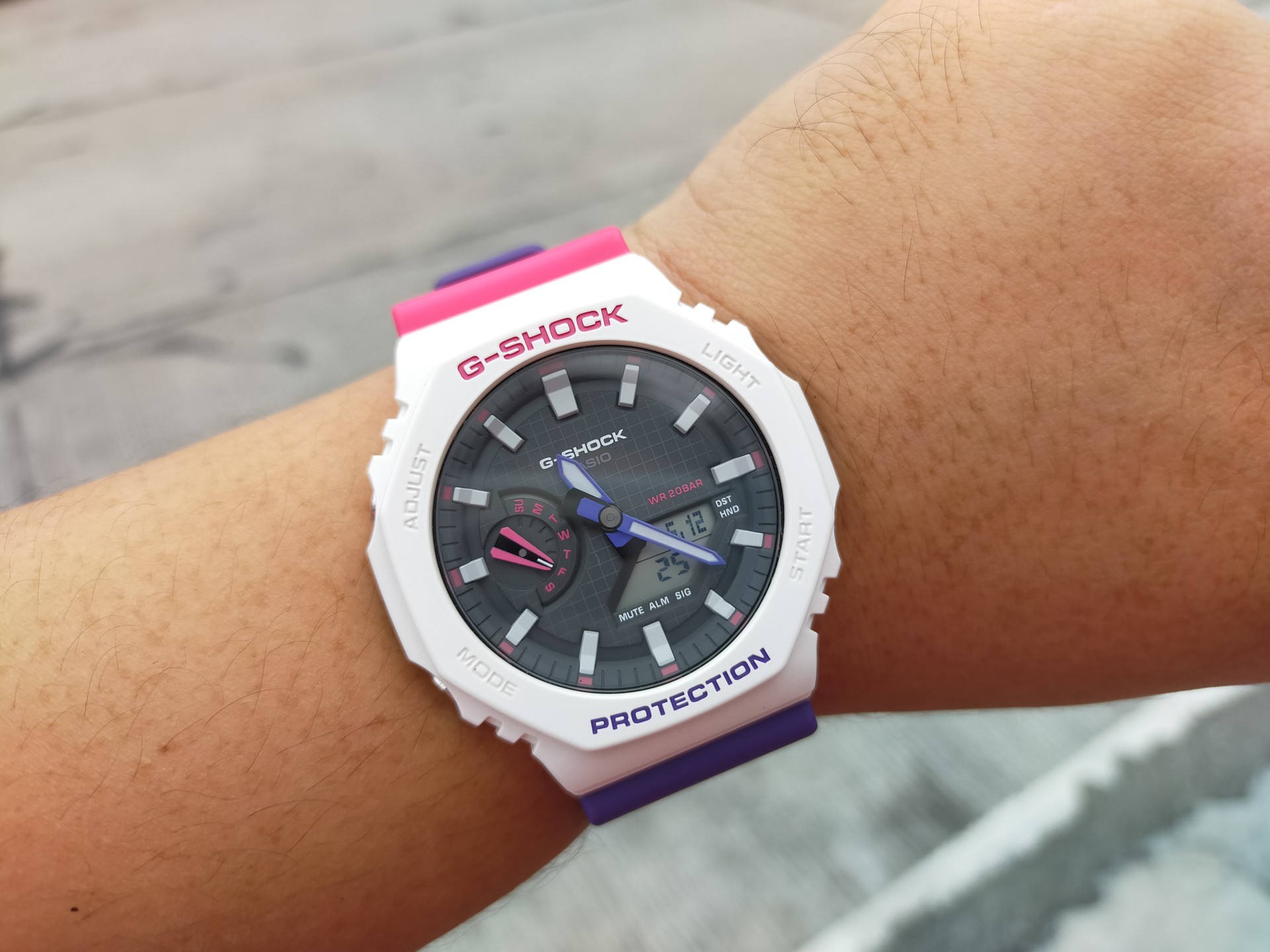 Photo of a watch on a wrist using the Oppo A92