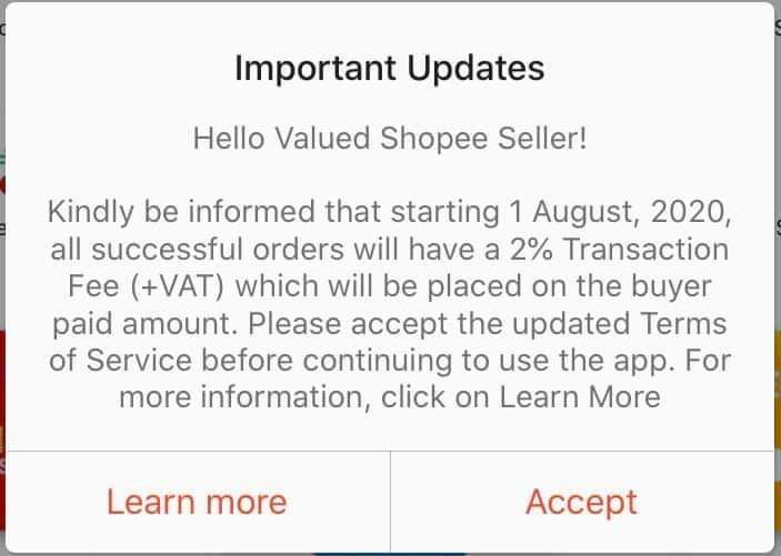 Shopee to Impose 2% Transaction Fee to Sellers - UNBOX PH