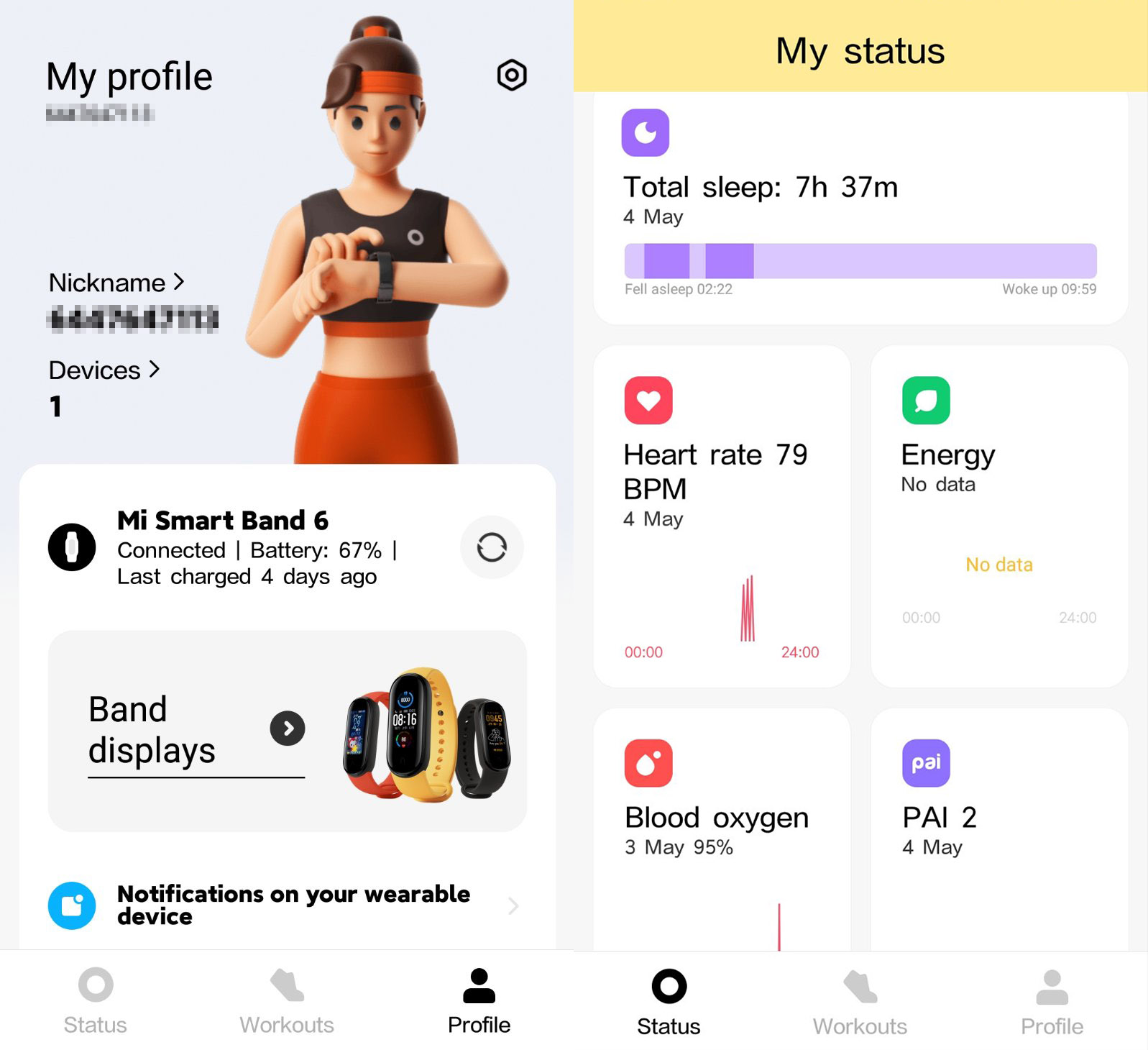 xiaomi mi band 6 aplikace