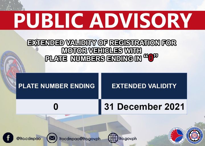 LTO Extends Registration Deadline for Plates Ending in 0