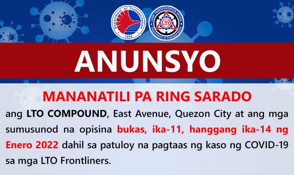 LTO Announces NCR Offices Open This January 2022