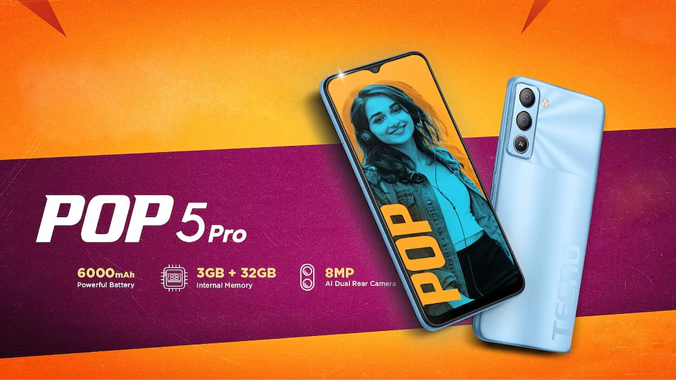 Tecno Announces Pop 5 Pro in India with Huge 6000mAh Battery