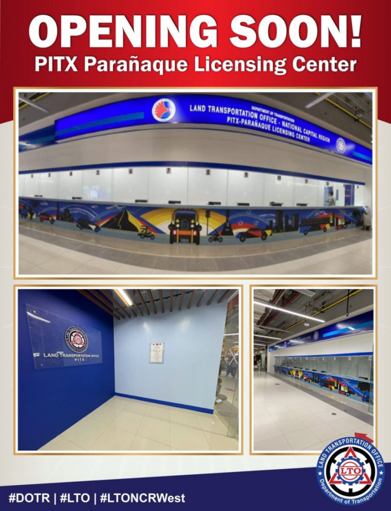 LTO PITX Paranaque Licensing Center to Open Next Week