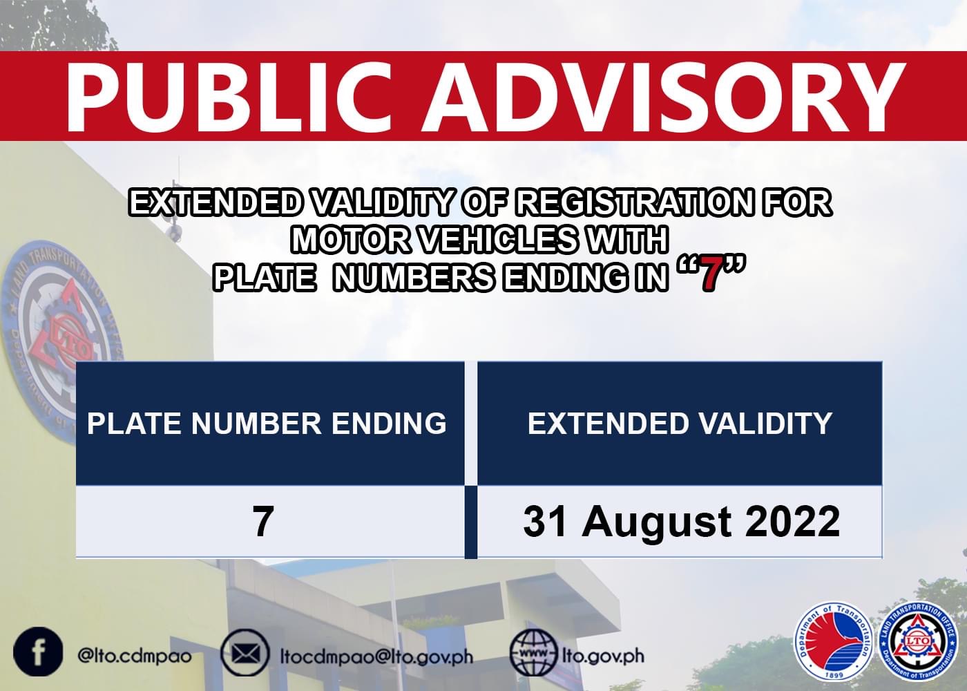 LTO Extends Validity of Vehicle Registration, Driver’s License Expiring in July