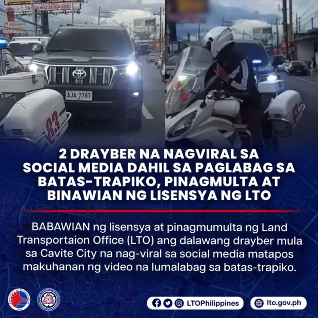 LTO Revokes Licenses of Drivers in Viral Counterflow Video